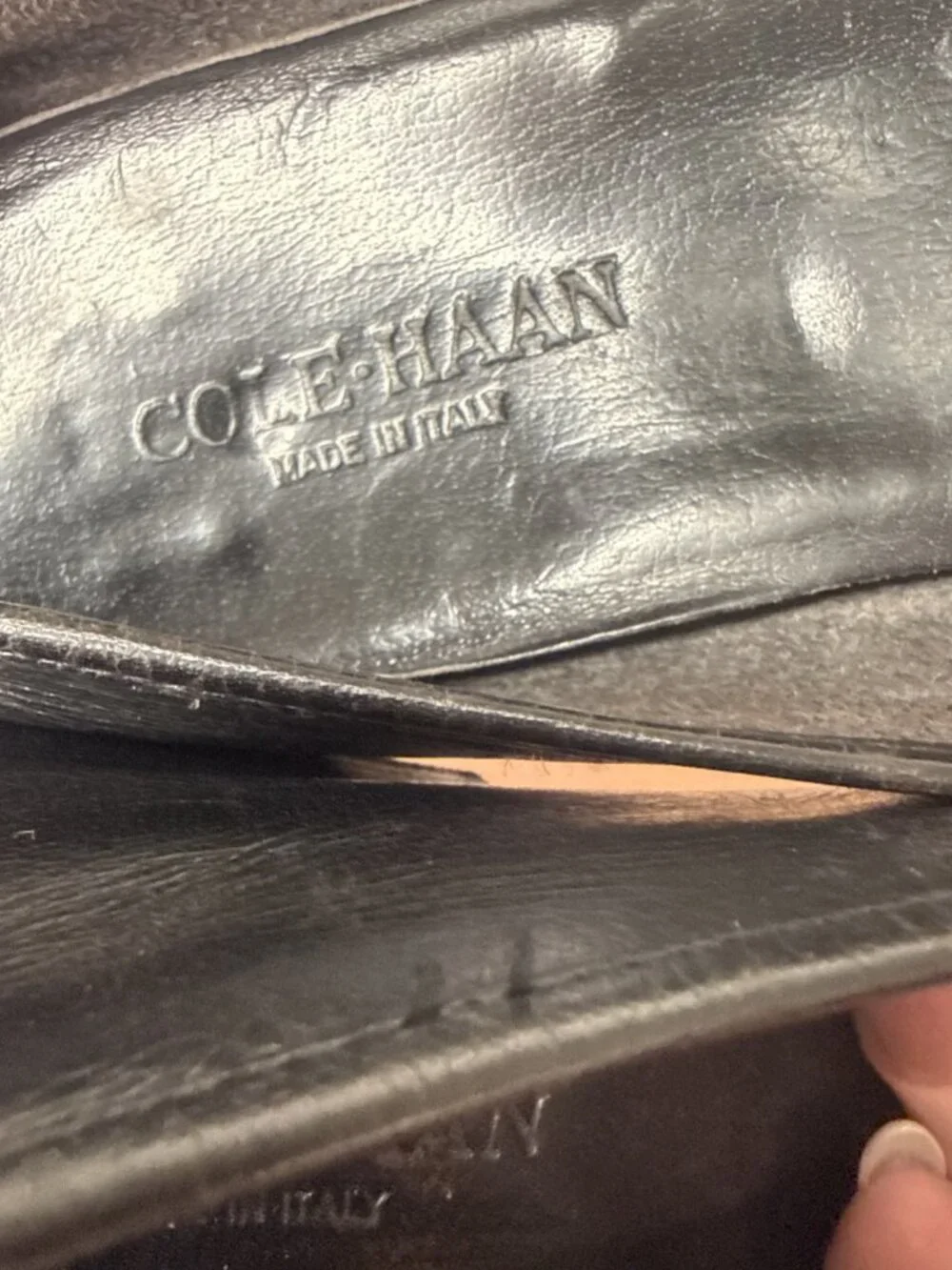 Cole Haan Italy 2 Tone Black Brown Woven Leather Loafers Resort Mens 9.5 Old $